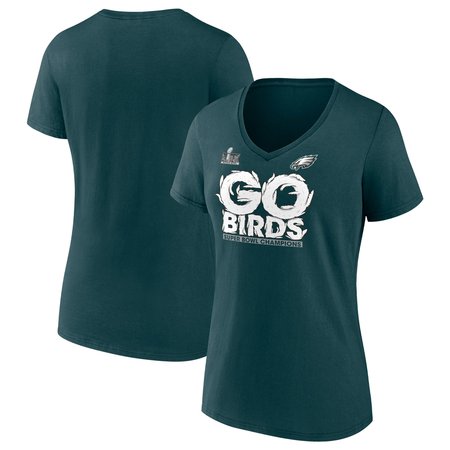 Women's Philadelphia Eagles Midnight Green Super Bowl LIX Champions Local V-Neck T-Shirt