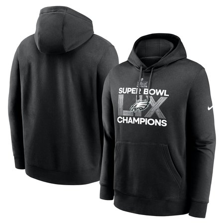 Men's Philadelphia Eagles Nike Black Super Bowl LIX Champions Supplemental Pullover Hoodie