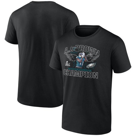 Men's Philadelphia Eagles A.J. Brown Black Super Bowl LIX Champions T-Shirt