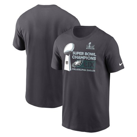 Men's Philadelphia Eagles Nike Anthracite Super Bowl LIX Champions Locker Room Trophy Collection T-Shirt