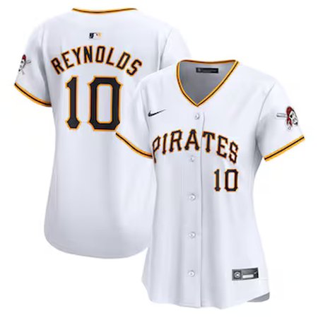 Women's Pittsburgh Pirates #10 Bryan Reynolds White Cool Base Stitched Baseball Jersey