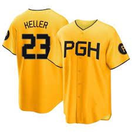 Men's Pittsburgh Pirates #23 Mitch Keller Gold City Connect Stitched Jersey