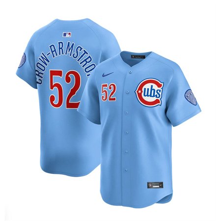 Men's Chicago Cubs #52 Pete Crow-Armstrong 2024/25 Blue 2nd Alternate Limited Stitched Baseball Jersey