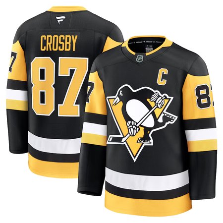 Men's Pittsburgh Penguins #87 Sidney Crosby Black Home Premium Jersey