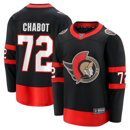 Men's Ottawa Senators #72 Thomas Chabot Black Home Breakaway Jersey