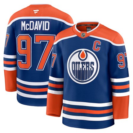 Men's Edmonton Oilers #97 Connor McDavid Royal Home Premium Jersey