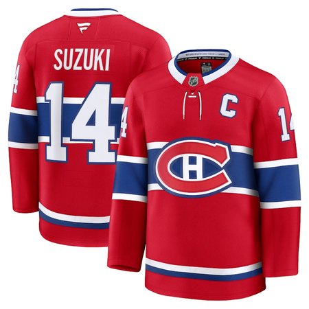 Men's Montreal Canadiens #14 Nick Suzuki Red Home Premium Jersey