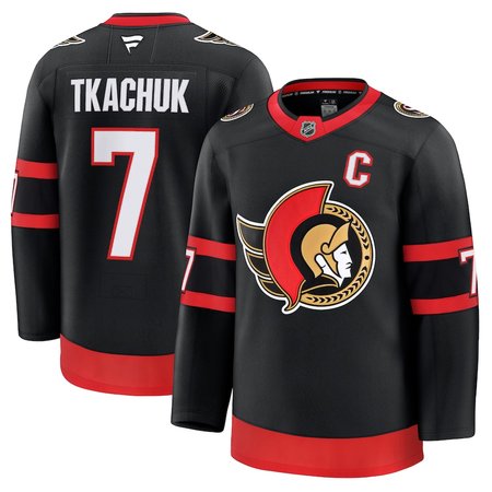 Men's Ottawa Senators #7 Brady Tkachuk Black Home Premium Jersey