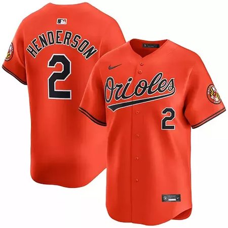 Men's Baltimore Orioles #2 Gunnar Henderson Orange Cool Base Stitched Baseball Jersey