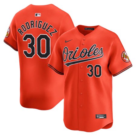 Men's Baltimore Orioles #30 Grayson Rodriguez Orange Cool Base Stitched Baseball Jersey