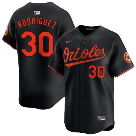 Men's Baltimore Orioles #30 Grayson Rodriguez Black Cool Base Stitched Baseball Jersey