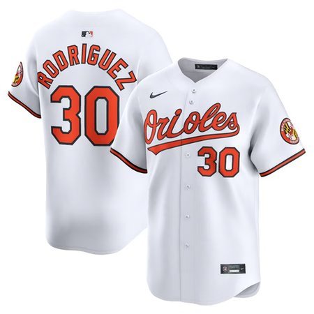 Men's Baltimore Orioles #30 Grayson Rodriguez White Alternate Limited Player Jersey