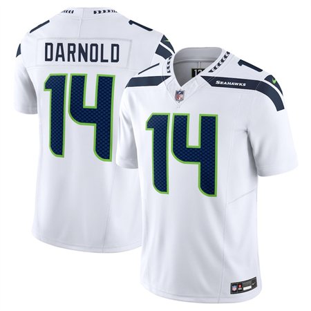 Men's Seattle Seahawks #14 Sam Darnold White 2024 F.U.S.E Vapor Limited Stitched Football Jersey