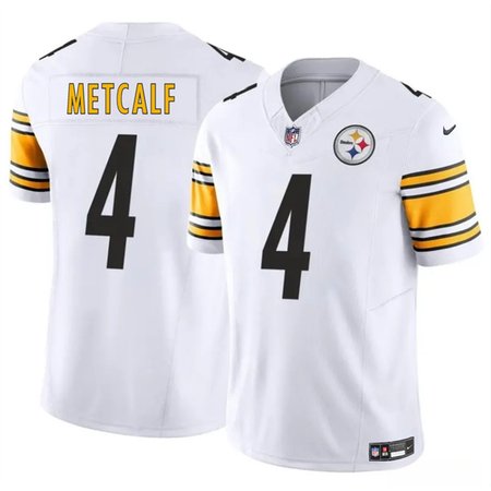 Men's Pittsburgh Steelers #4 DK Metcalf White 2024 F.U.S.E. Vapor Untouchable Limited Stitched Jersey