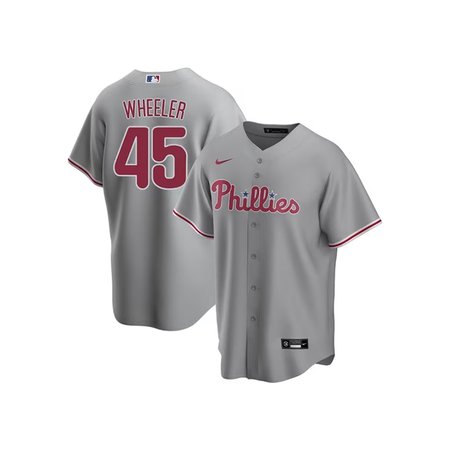 Men's Philadelphia Phillies #45 Zack Wheeler Grey Home Limited Player Jersey