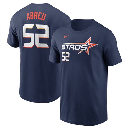 Men's Houston Astros #52 Bryan Abreu Navy 2025 City Connect Fuse Name & Number T-Shirt