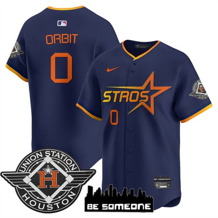 Youth Houston Astros #0 Orbit Navy 2025 City Connect Limited Stitched Baseball Jersey