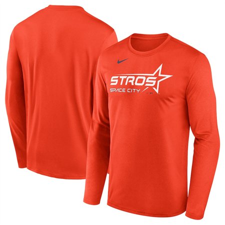 Men's Houston Astros Orange 2025 City Connect Legend Performance Long Sleeve T-Shirt