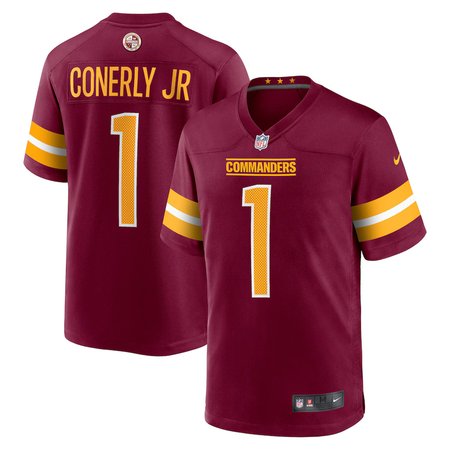 Men's Washington Commanders #1 Josh Conerly Jr. Nike Burgundy 2025 NFL Draft First Round Pick Game Jersey