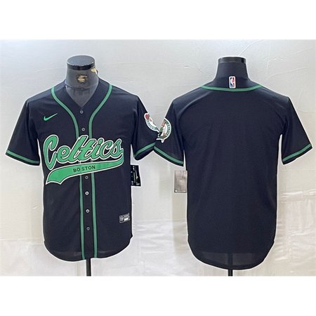 Men's Boston Celtics Blank Black Stitched Baseball Jersey