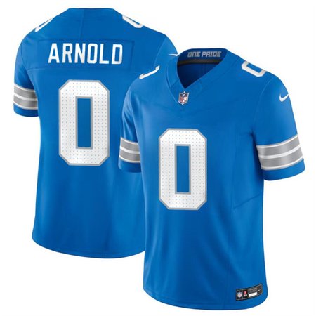 Men's Detroit Lions #0 Terrion Arnold New Blue 2024 Draft F.U.S.E. Vapor Limited Stitched Jersey