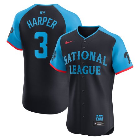 Men's National League Bryce Harper Navy 2024 MLB All-Star Game Elite Player Jersey