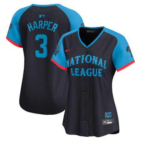 Women's National League Bryce Harper Nike Navy 2024 MLB All-Star Game Limited Player Jersey