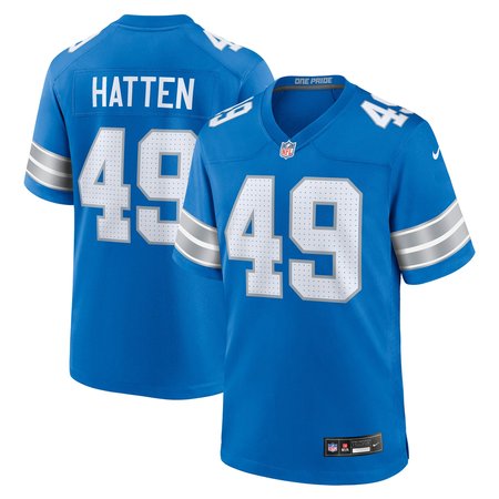 Men's Detroit Lions Hogan Hatten Blue Game Jersey