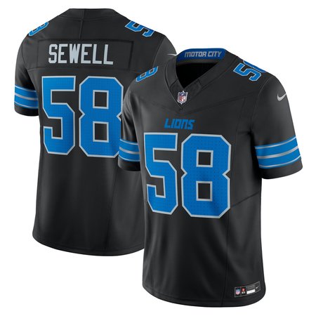 Men's Detroit Lions #58 Penei Sewell Black Vapor F.U.S.E. Alternate Limited Jersey