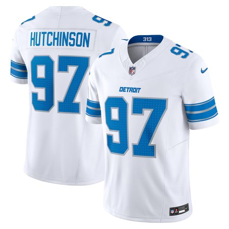 Men's Detroit Lions #97 Aidan Hutchinson White Vapor F.U.S.E. Limited Jersey