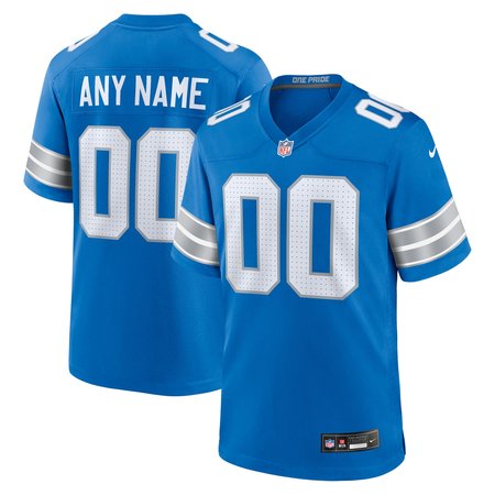 Men's Detroit Lions Blue Custom Game Jersey