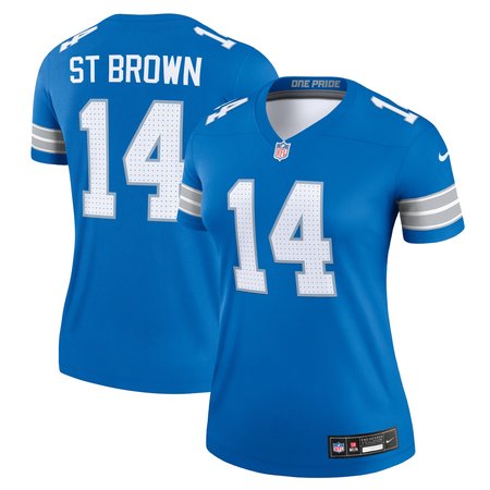 Women's Detroit Lions #14 Amon-Ra St. Brown Blue Legend Jersey