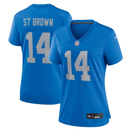 Women's Detroit Lions #14 Amon-Ra St. Brown Blue Alternate Game Jersey