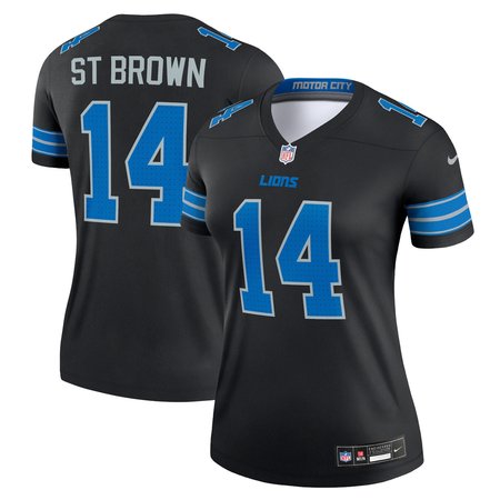 Women's Detroit Lions #14 Amon-Ra St. Brown Black Legend Jersey