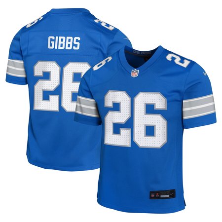 Youth Detroit Lions #26 Jahmyr Gibbs Blue Team Player Game Jersey