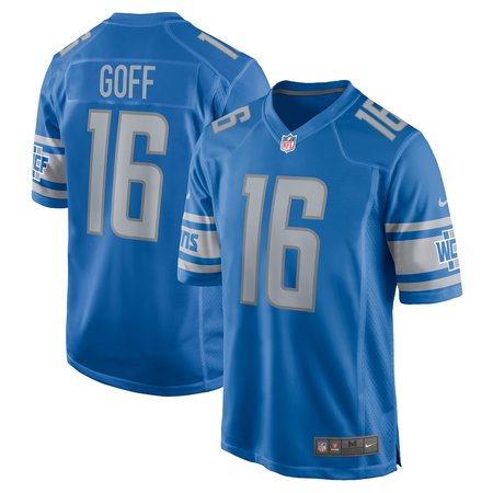 Men's Detroit Lions #16 Jared Goff Blue Game Jersey