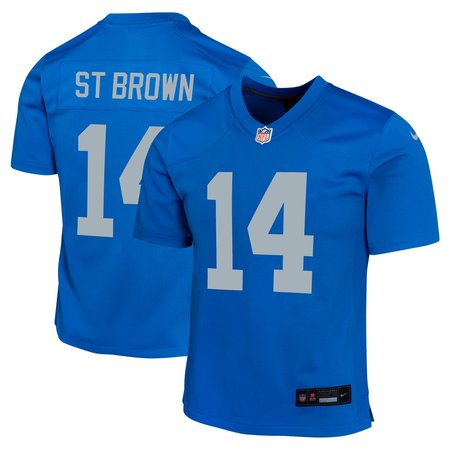 Youth Detroit Lions #14 Amon-Ra St. Brown   Blue Alternate Game Jersey