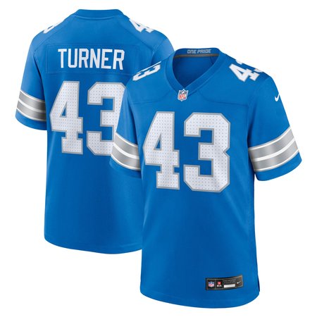 Men's Detroit Lions James Turner Blue Game Jersey