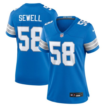 Women's Detroit Lions #58 Penei Sewell Blue Game Jersey