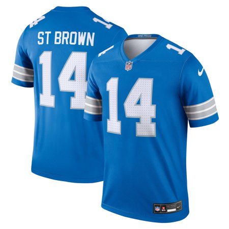 Men's Detroit Lions #14 Amon-Ra St. Brown Blue Legend Jersey