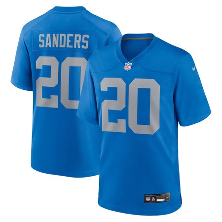 Men's Detroit Lions #20 Barry Sanders Blue Alternate Game Jersey