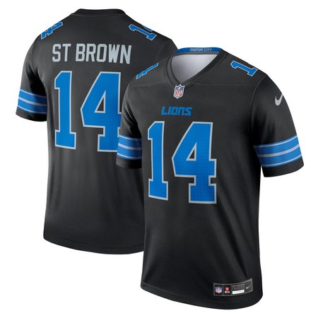 Men's Detroit Lions #14 Amon-Ra St. Brown Black Legend Jersey