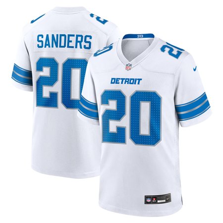 Men's Detroit Lions #20 Barry Sanders White Retired Player Game Jersey