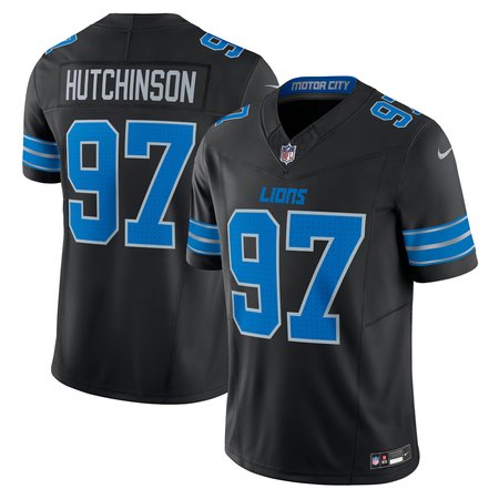 Men's Detroit Lions #97 Aidan Hutchinson Black 2nd Alternate Vapor F.U.S.E. Limited Jersey