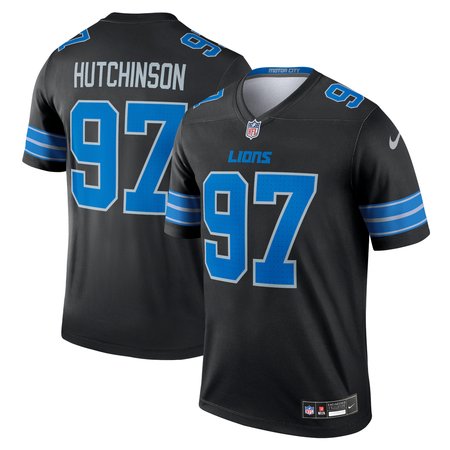 Men's Detroit Lions #97 Aidan Hutchinson Black Legend Jersey