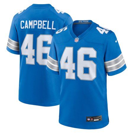 Men's Detroit Lions Jack Campbell Blue Game Jersey