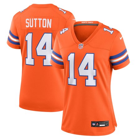 Women's Denver Broncos Courtland Sutton Orange Mile High Collection 1977 Throwback Player Game Jersey