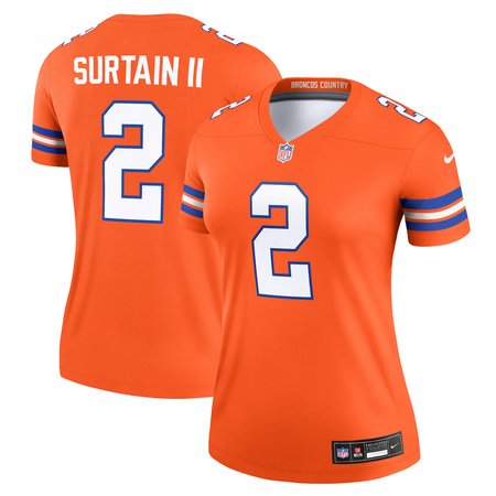 Women's Denver Broncos Patrick Surtain II Orange Mile High Collection 1977 Throwback Player Legend Jersey