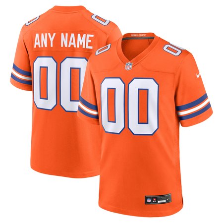 Men's Denver Broncos Orange Mile High Collection 1977 Throwback Custom Game Jersey