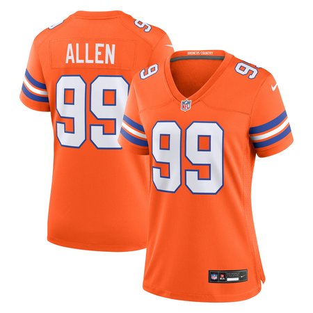 Women's Denver Broncos Zach Allen Orange Mile High Collection 1977 Throwback Player Game Jersey